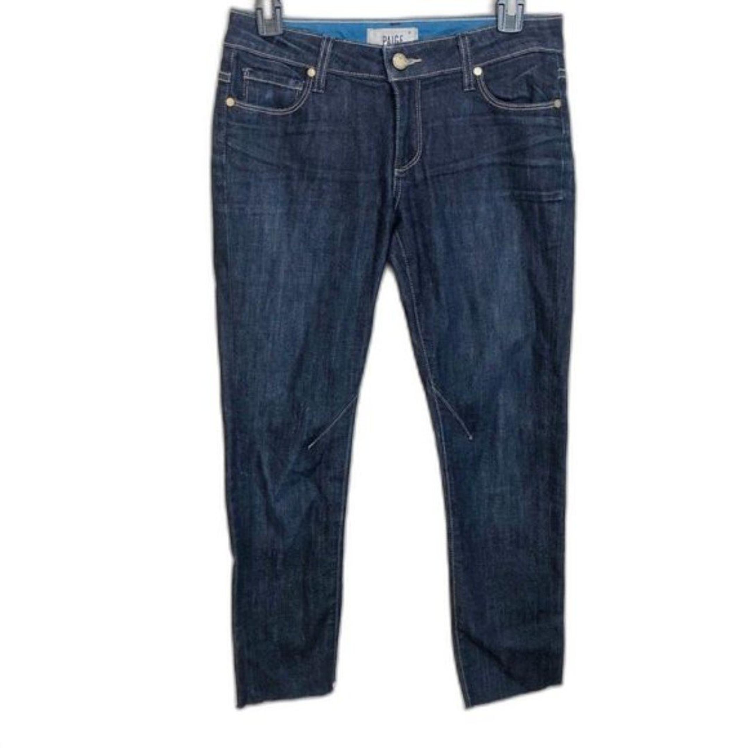 Paige Troy Boy Cropped Dark Wash Jeans Blue Woman's size 24