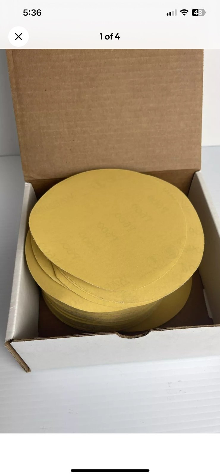 ( 1 Box of 100) Paper Backed Gold 6” Sanding Disc 600G Grits No Hole P600