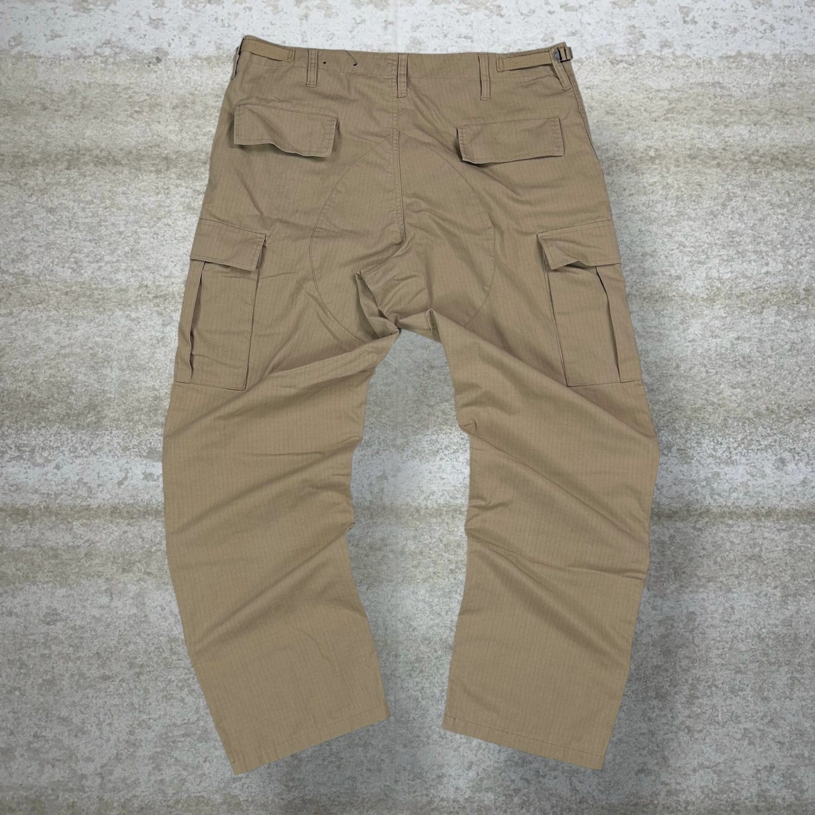Vintage LA Police Gear Tactical Pants Double Knee Tan Cotton Baggy Cargos LR 90s