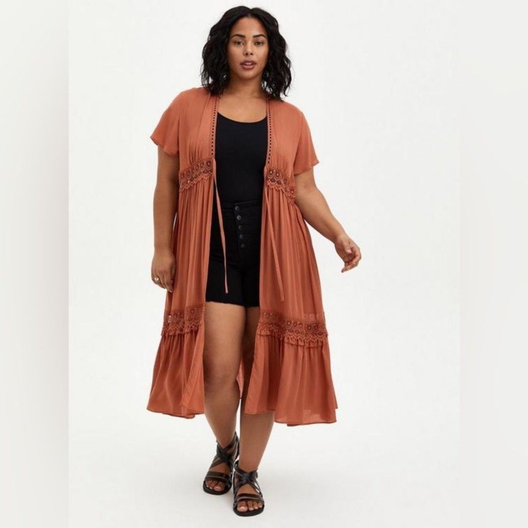 Torrid Orange Duster Kimono NWT 2X