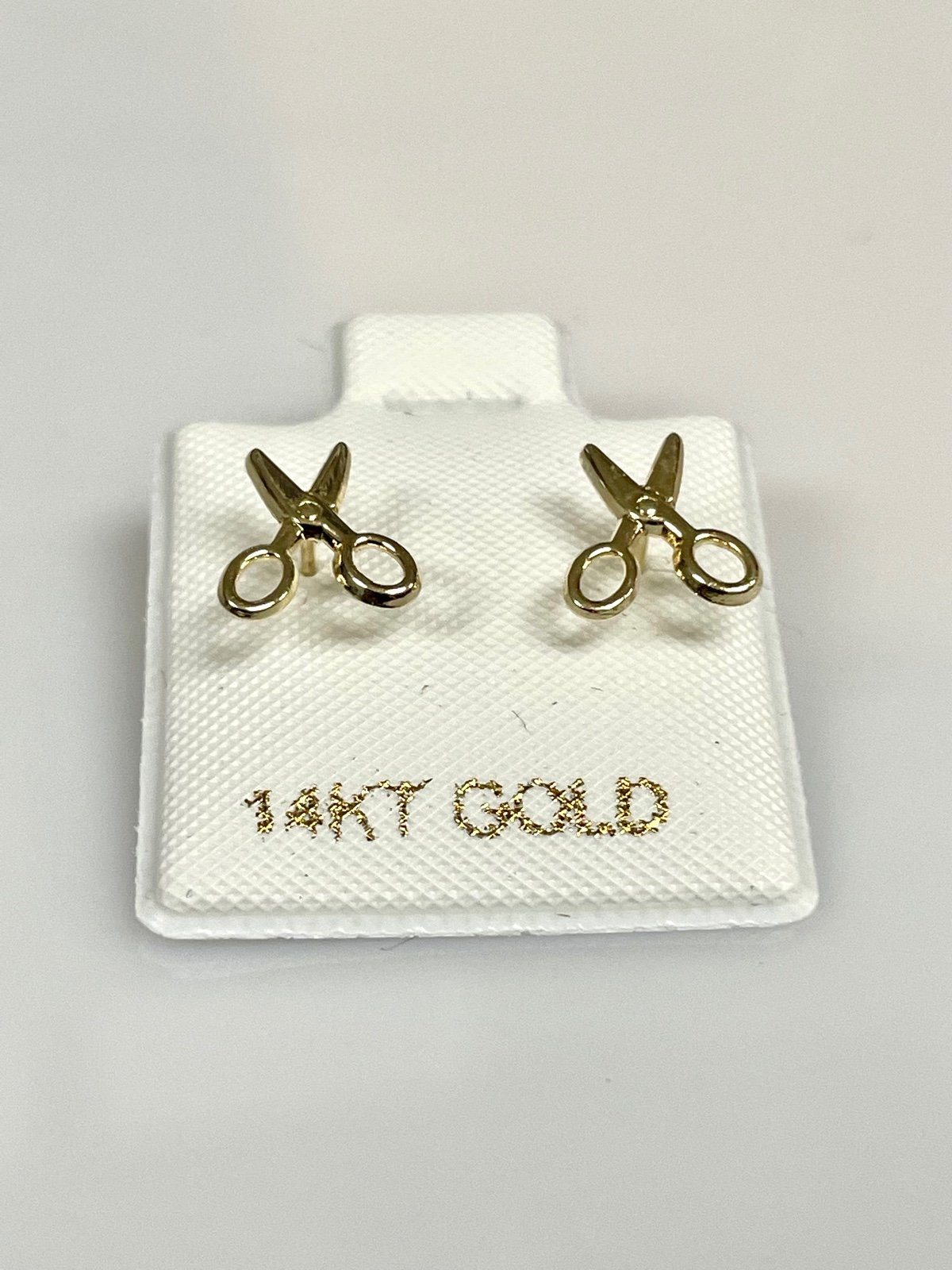 Solid Gold 14Karat Scissor Stud Earring