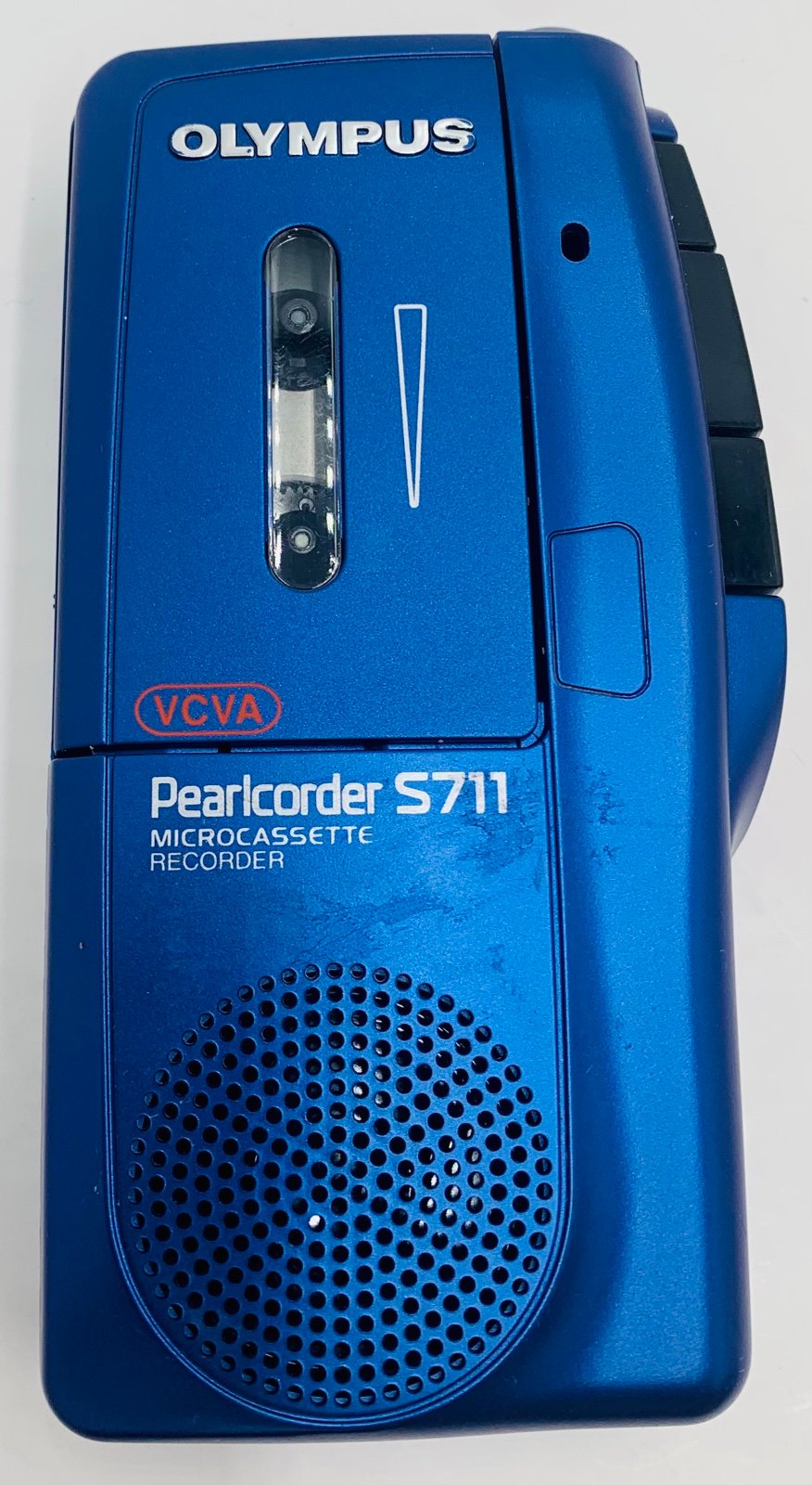 Olympus Pearlcorder S711 Handheld MicroCassette Voice Recorder Blue