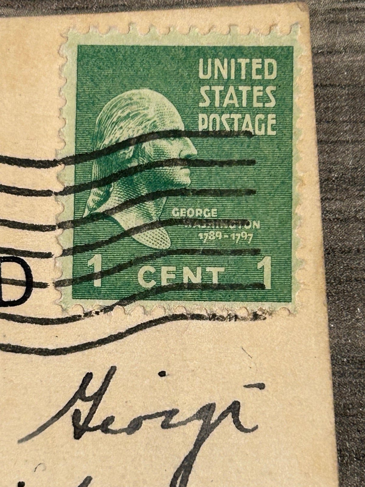 George Washington 1 Cent Stamp 1789 - 1797 (Very Rare )Vintage Collectible