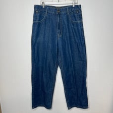 vtg southpole jeans Embroidered Red Tab Size 36x30 Denium Blue Wash Baggy Y2K