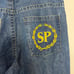 vtg southpole jeans Embroidered Red Tab Size 36x30 Denium Blue Wash Baggy Y2K