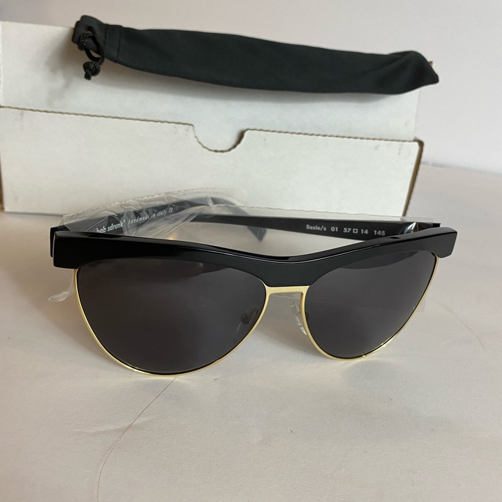 Bob Sdrunk Lizzie Black and Gold Gray Sunglasses