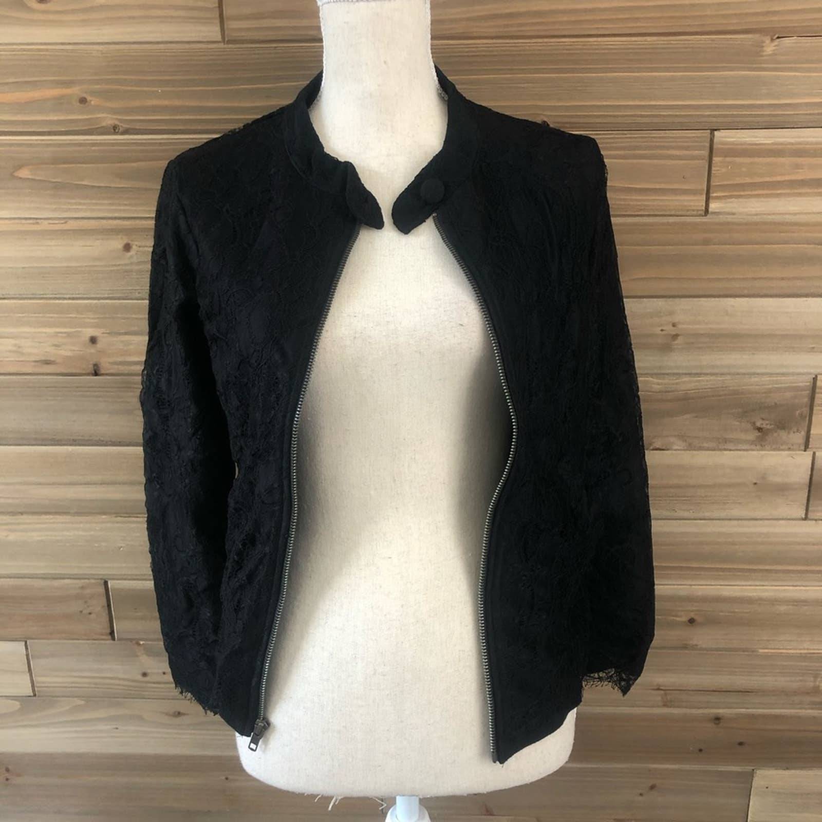 NWT Blue Life Black Lace Moto Jacket SzM