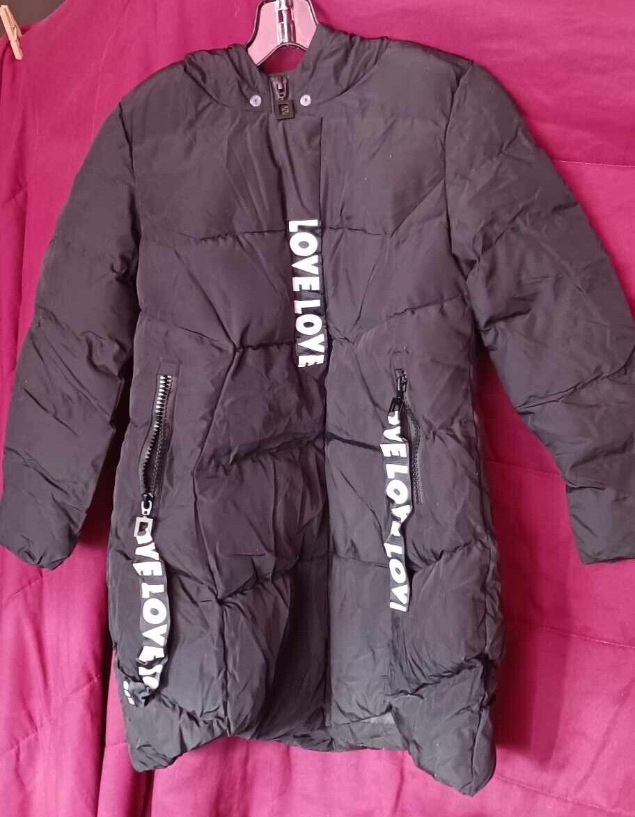 Black womans puffer carcoat Love Love S
