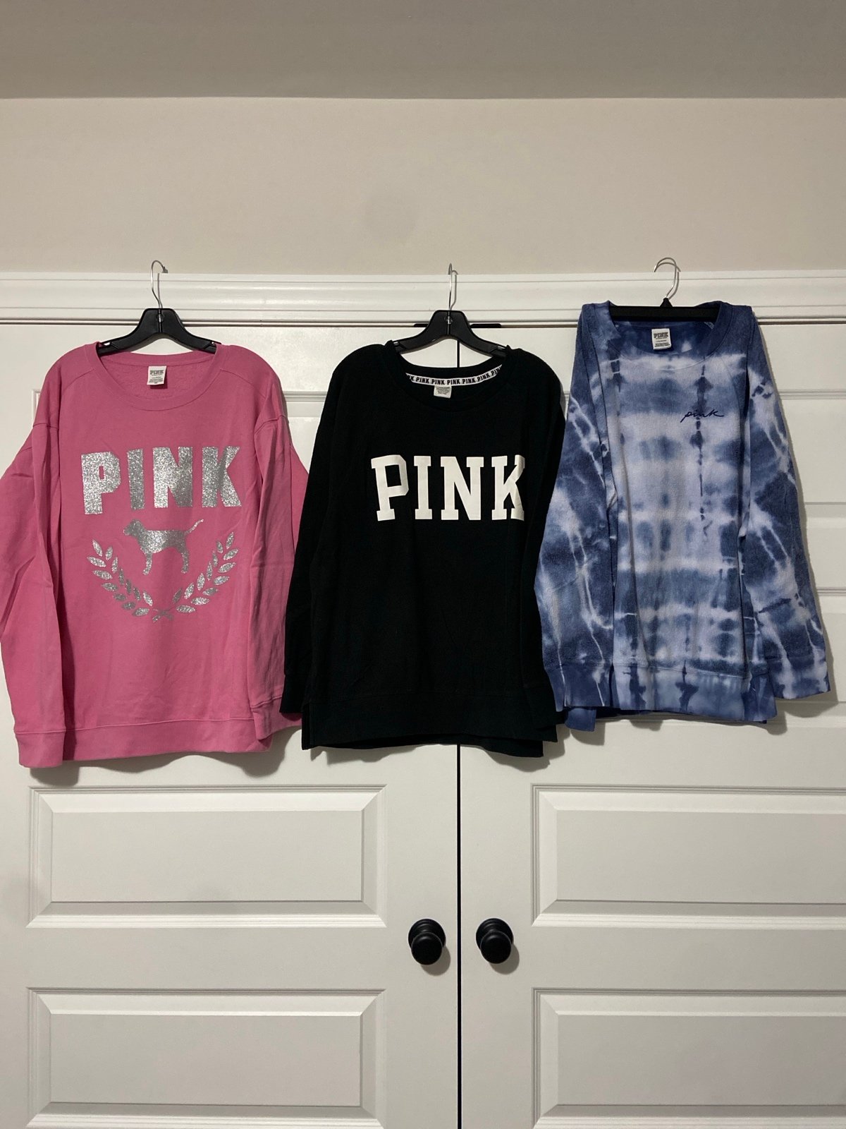 3 PINK sweat shirts size large