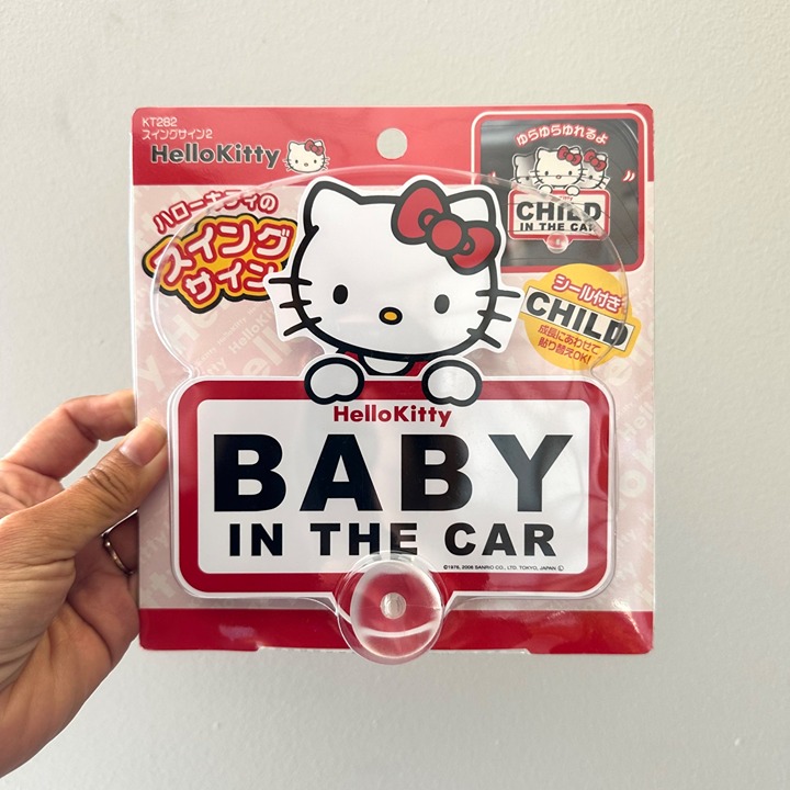 Hello Kitty Car Accessory Baby in the Car Movement Window Suction Japan Kawaii