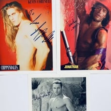 3 Vintage Autographed Chippendale Dancers Photos from Live Show!