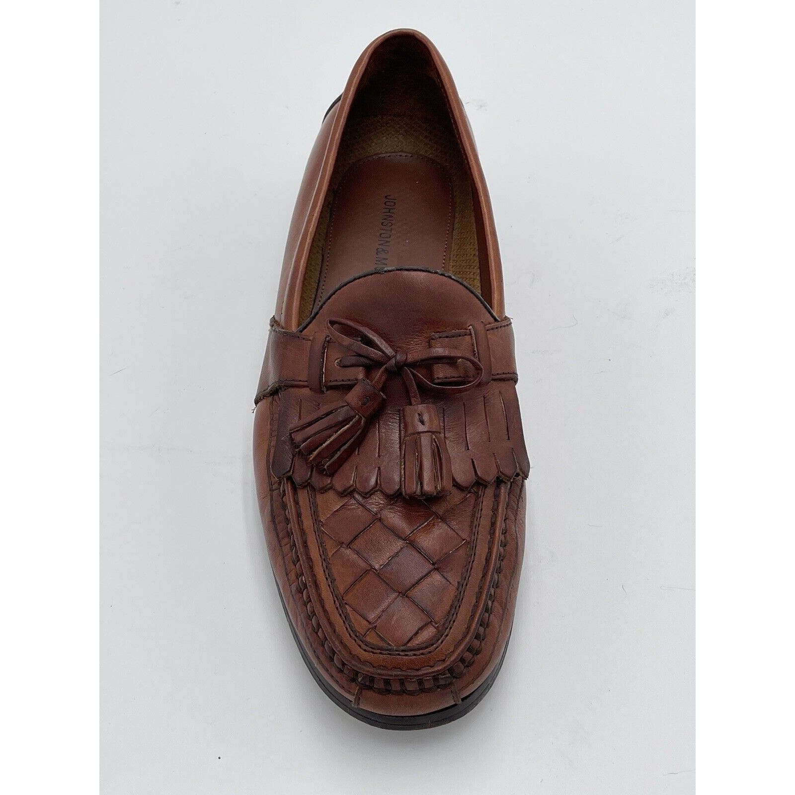 Johnston & Murphy Brown Dress Shoes Tassels Loafer Slip-on Size 11