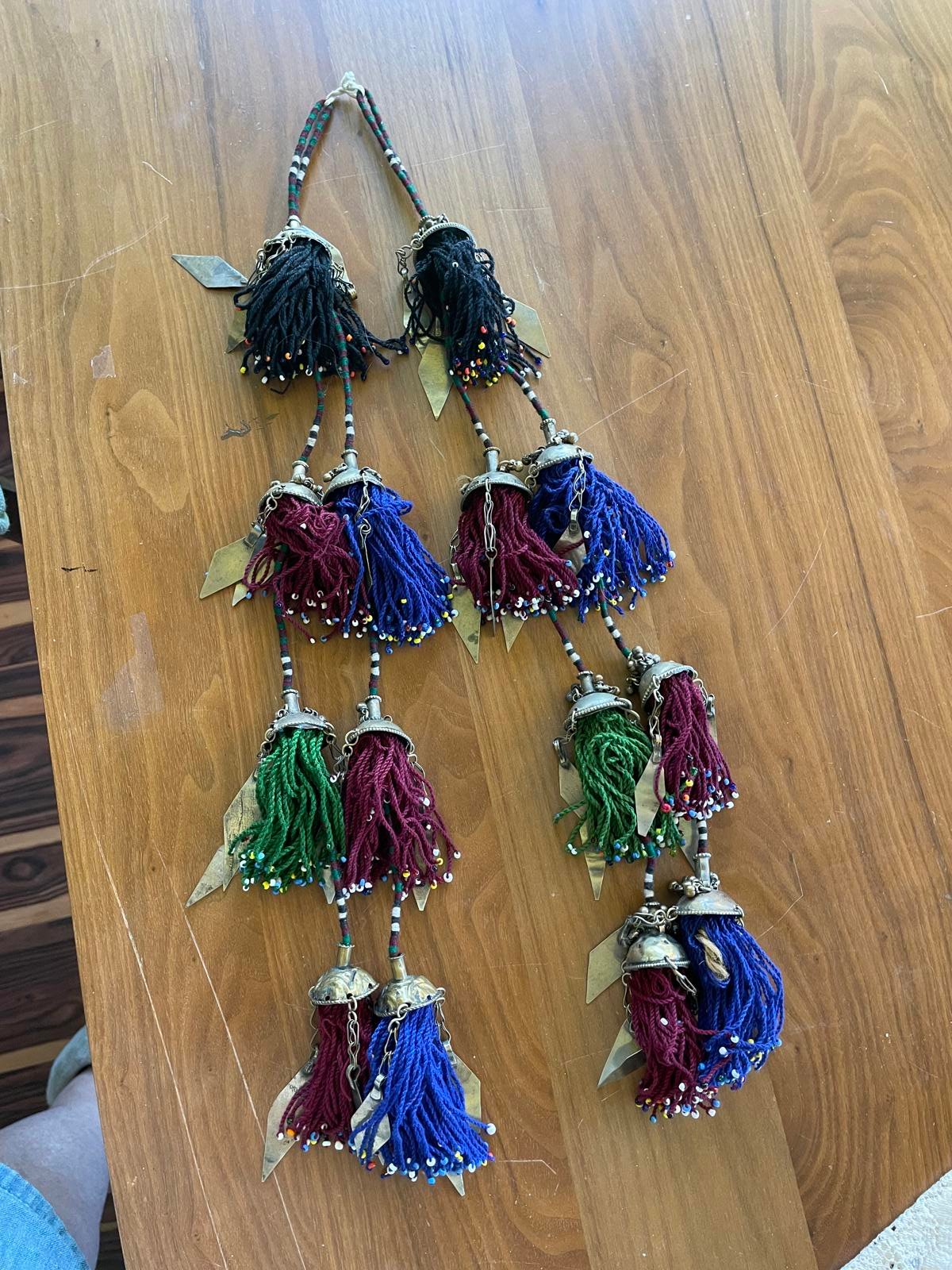 Vintage Afghan Tassel String Necklace or Belt