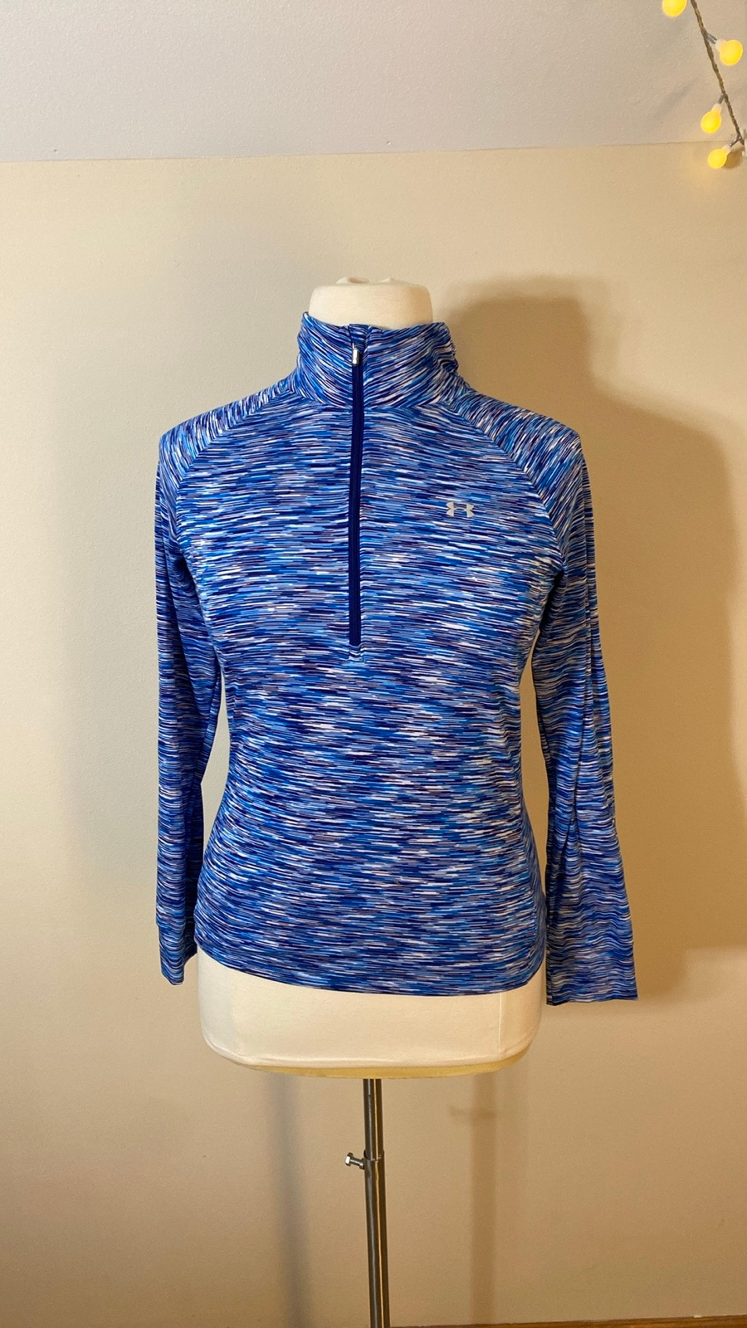 Under Armour blue 1/4 zip mock neck shirt