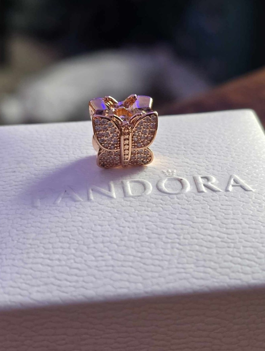 Pandora Rose Gold Pave Butterfly Charm