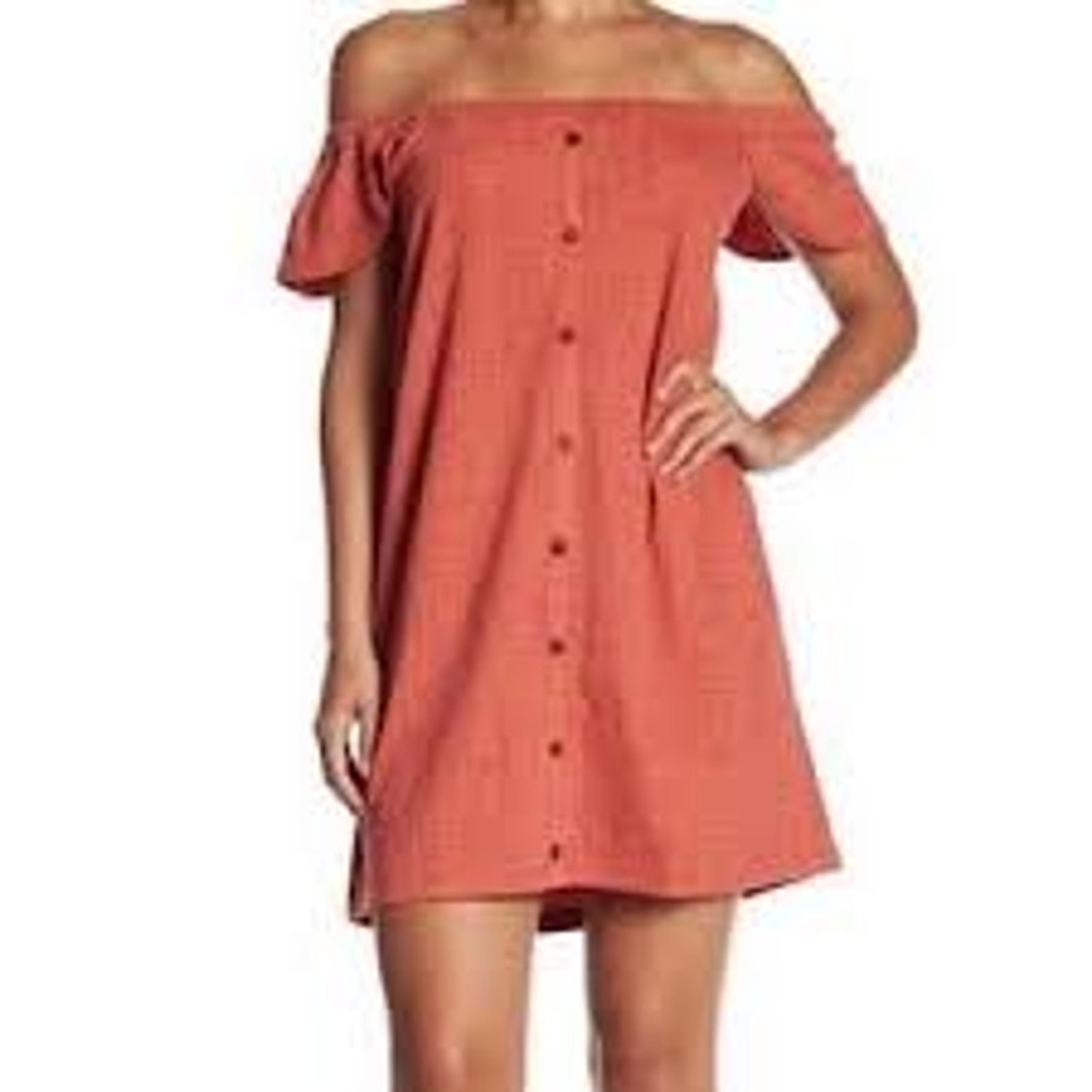 Madewell Dress Womens Small Pink Mini Off the Shoulder Boho Hippie Loose Resort