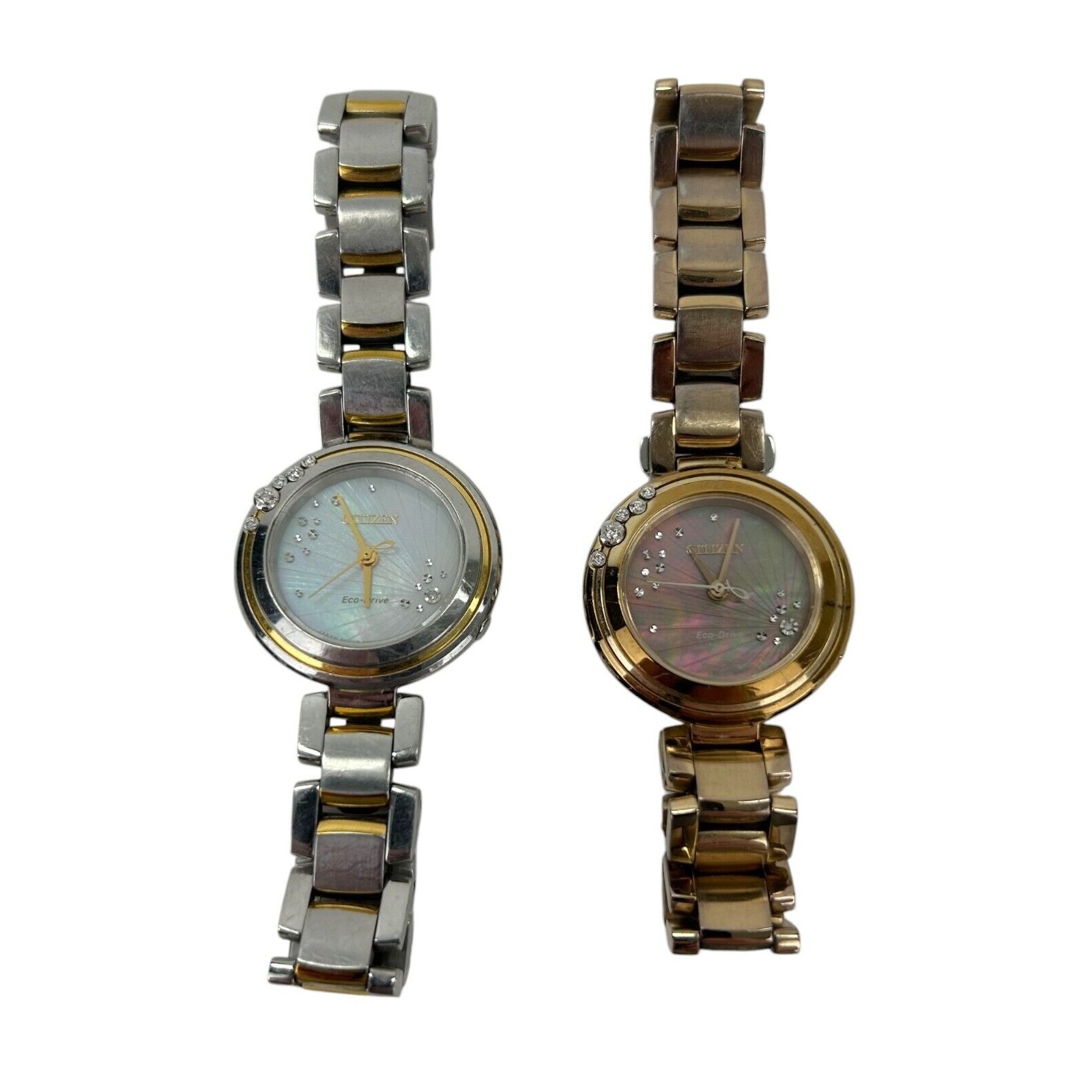 CITIZEN EM0464-59D Carina Diamond Mother of Pearl Dial Eco-Drive Watch New Batt