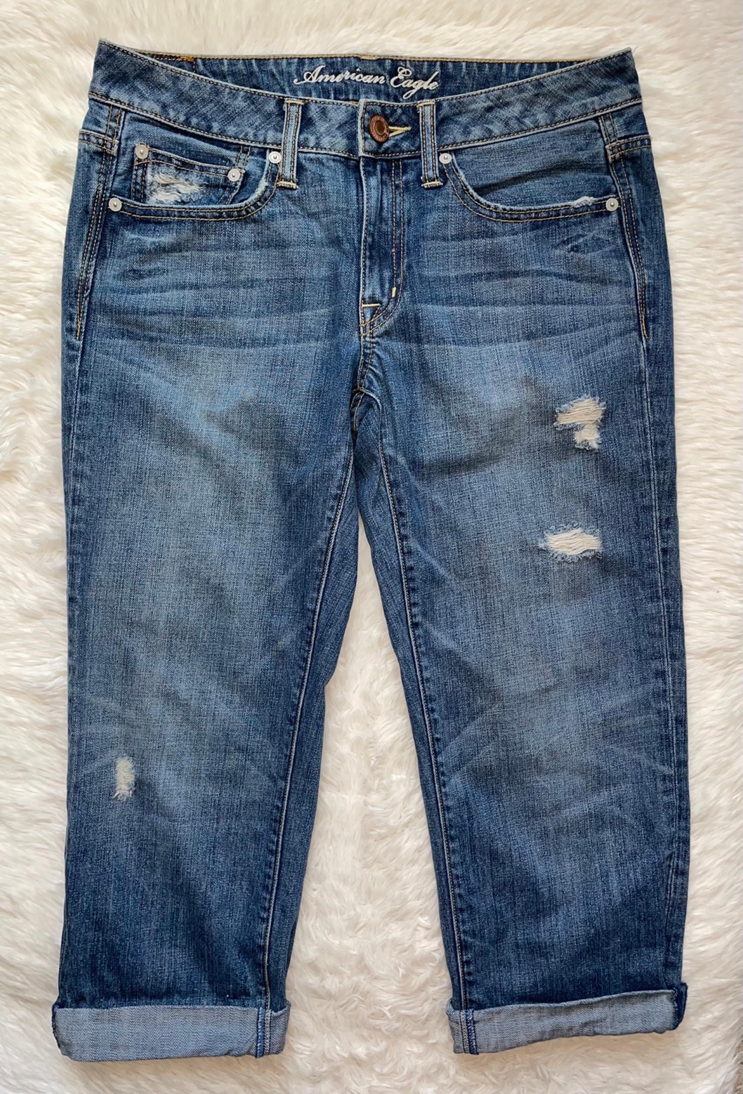 American Eagle boy fit jeans women's 6 regular cropped jean denim bottoms