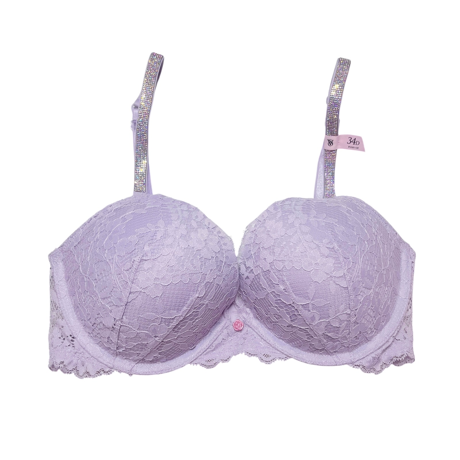 Victoria's Secret Dream Angels Twinkle Strap Lace Push-Up Bra Feather Lilac 34D