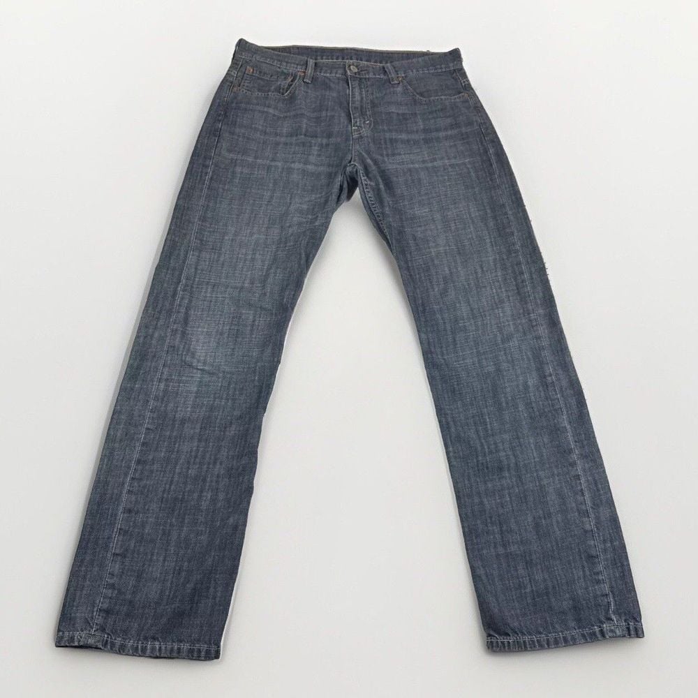 Levis 569 Jeans Mens 32x34 Blue Denim Pants Loose Fit Straight Leg Med Wash READ