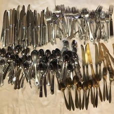 172-Pcs Mixed Stainless Steel & Goldware Flatware Forks, Spoons, Knives