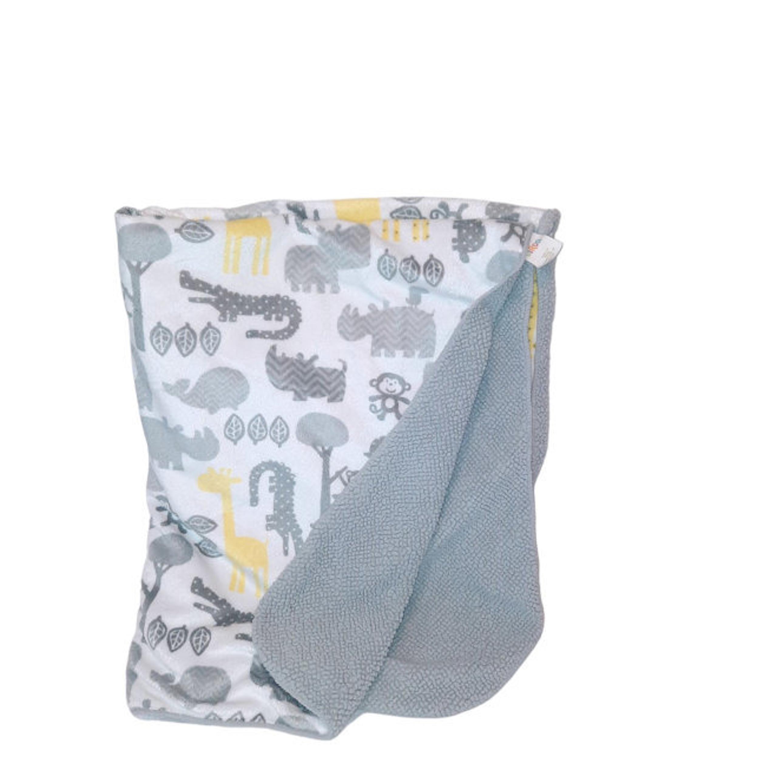 2014 Circo Target Jungle Safari Gray Sherpa Baby Security Blanket 28" X 37"