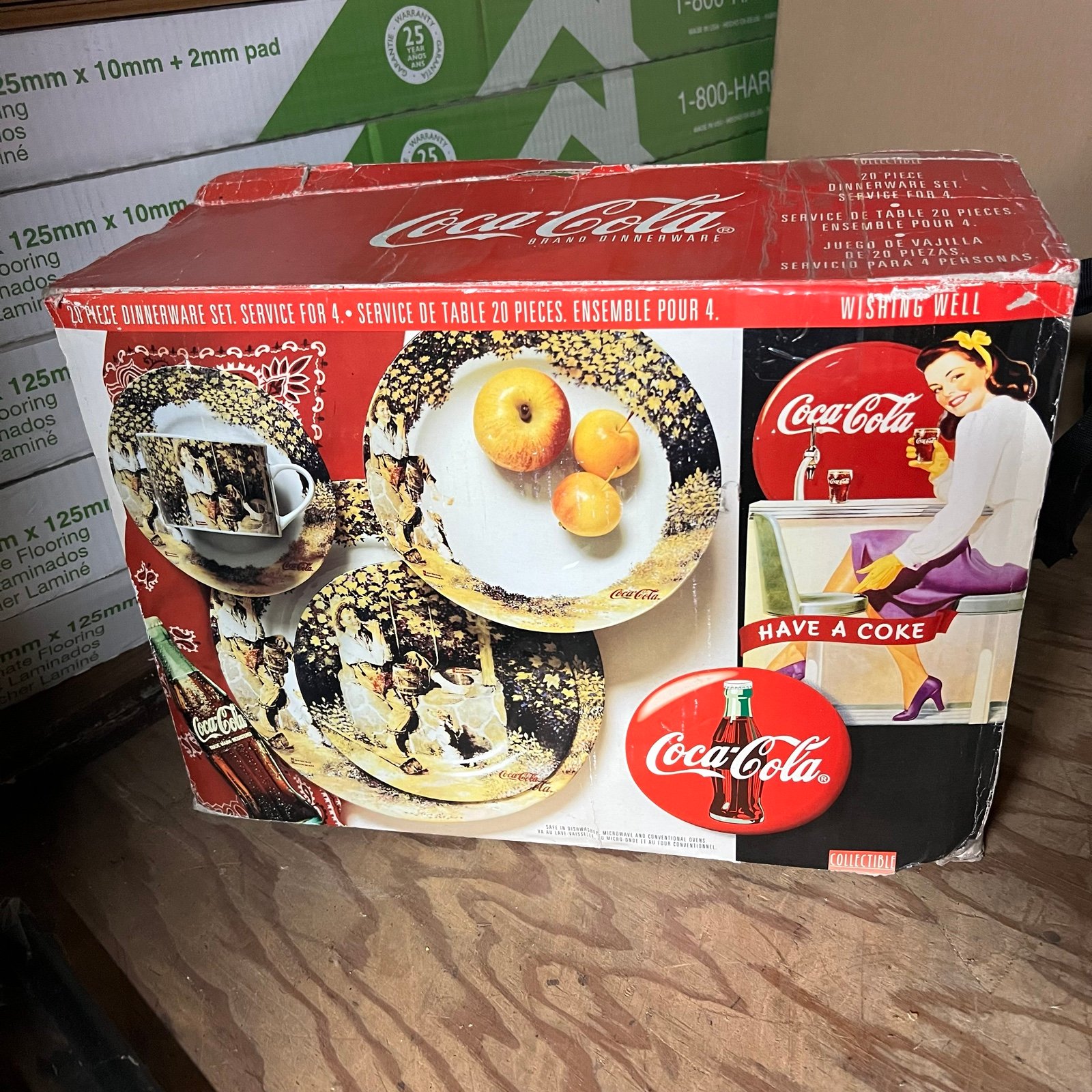 Coca Cola vintage Dinnerware 20 Piece set Norman Rockwell