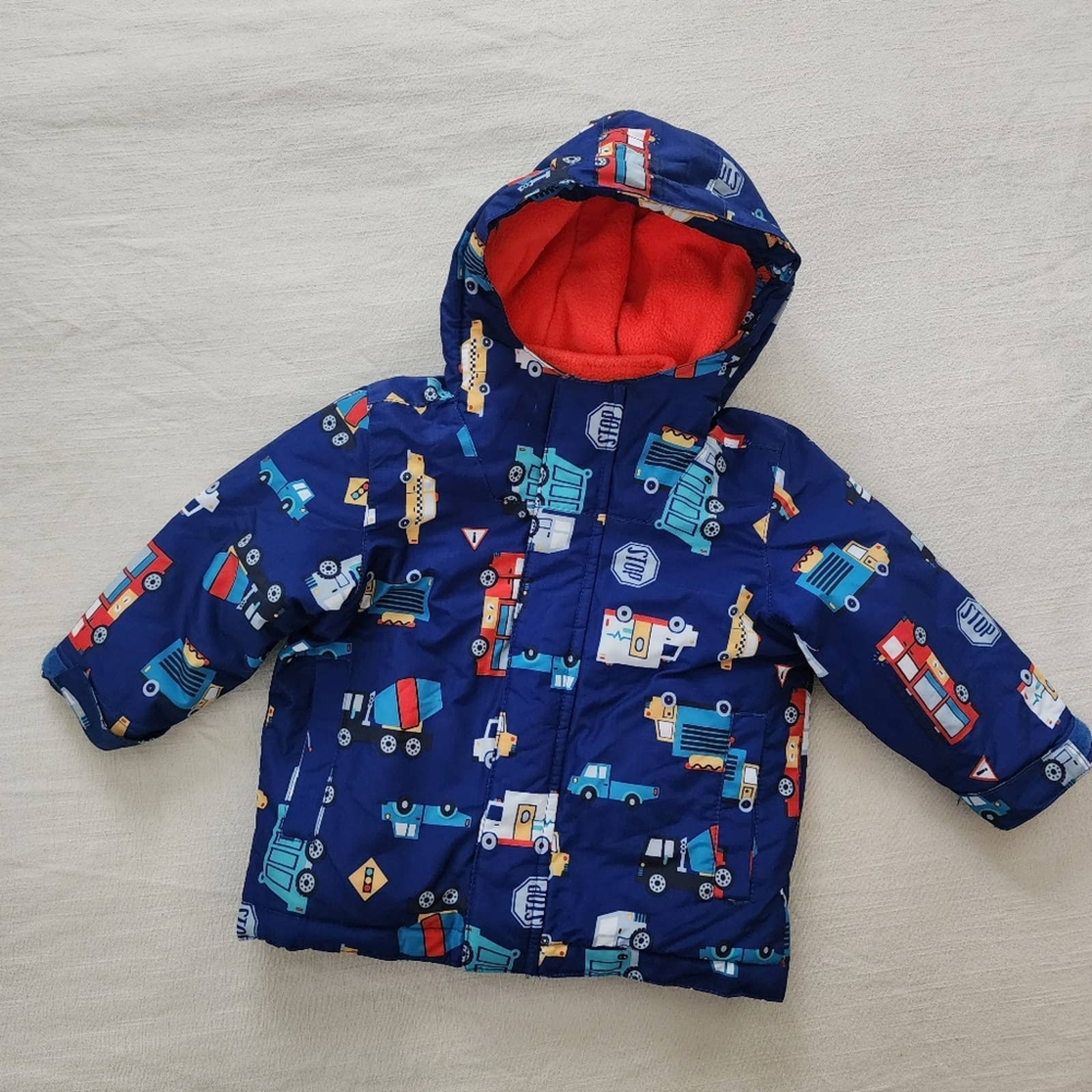 Construction trucks jacket coat boys 18 24 months 2t