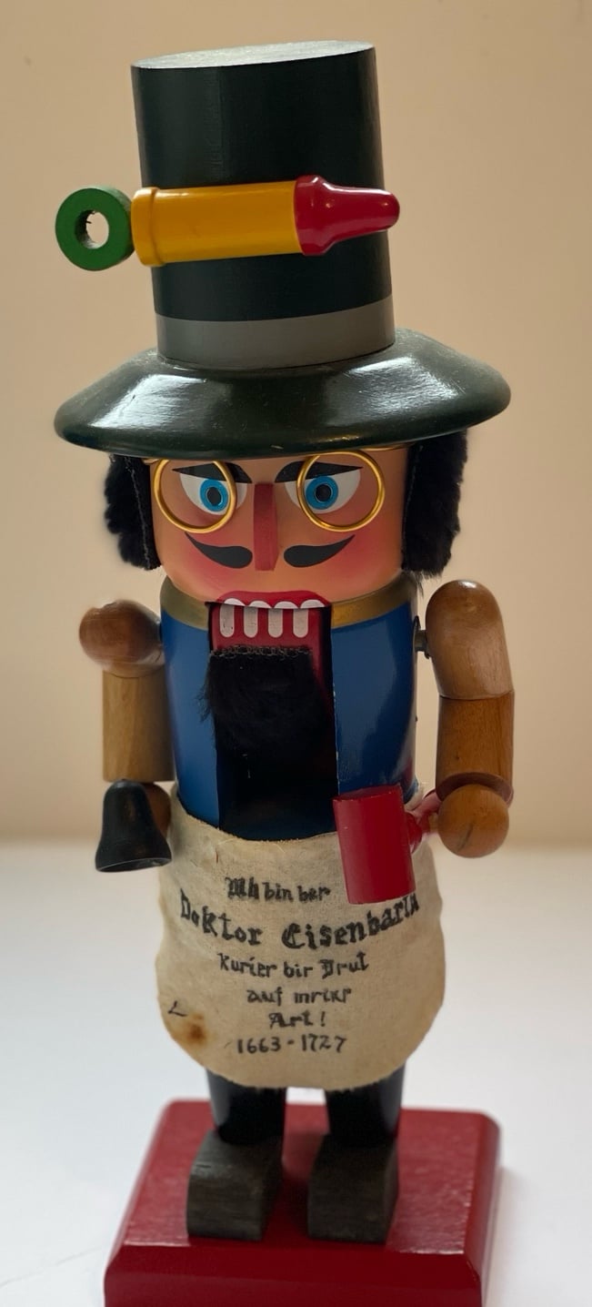 Vintage German Nutcracker Doktor Eisenbarth 1633-1727 Wood 11” Christmas Decor