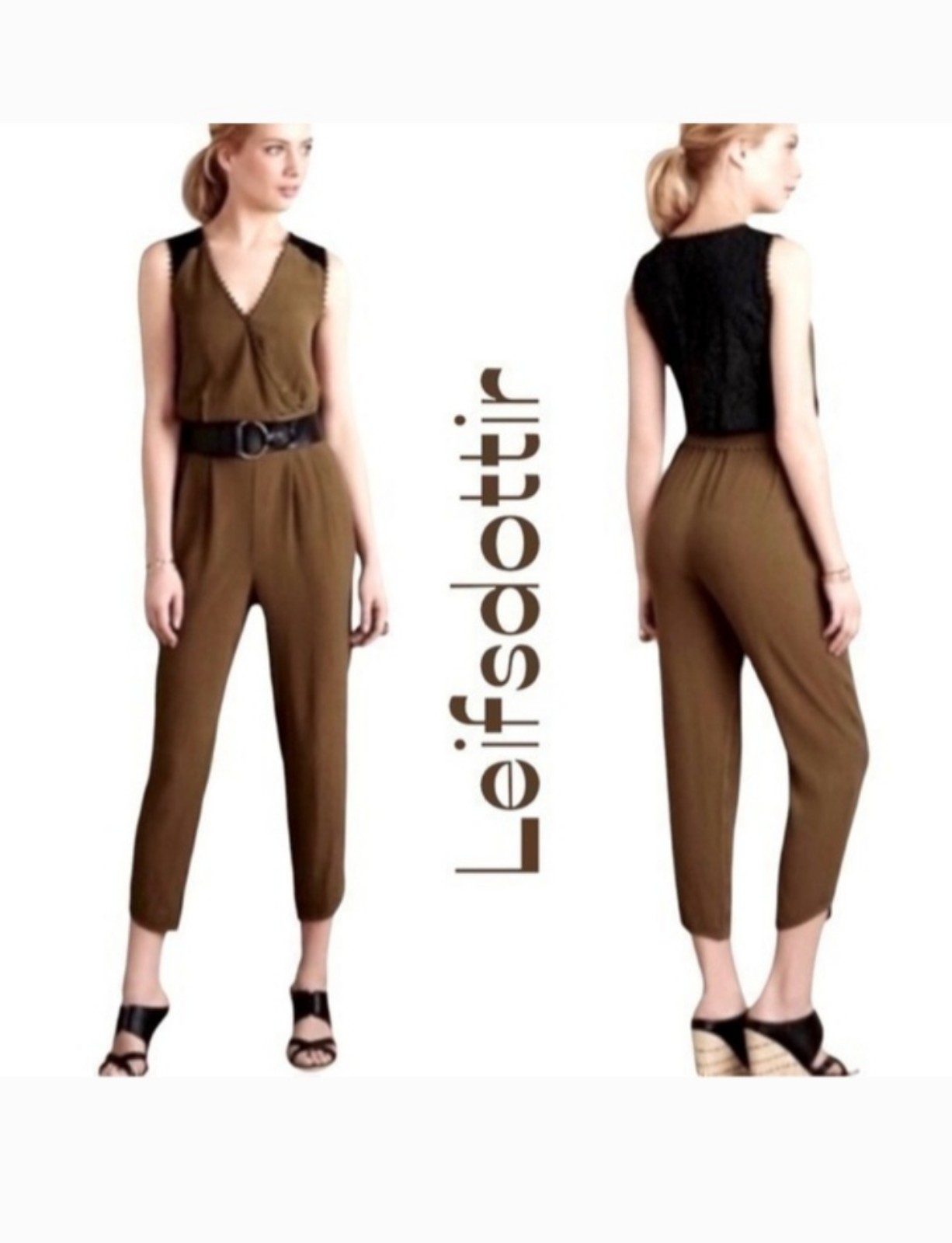 Leifsdottir Anthropologie 4p Pants Jumper Jumpsuit Tank Wide Leg Trousers One Pi