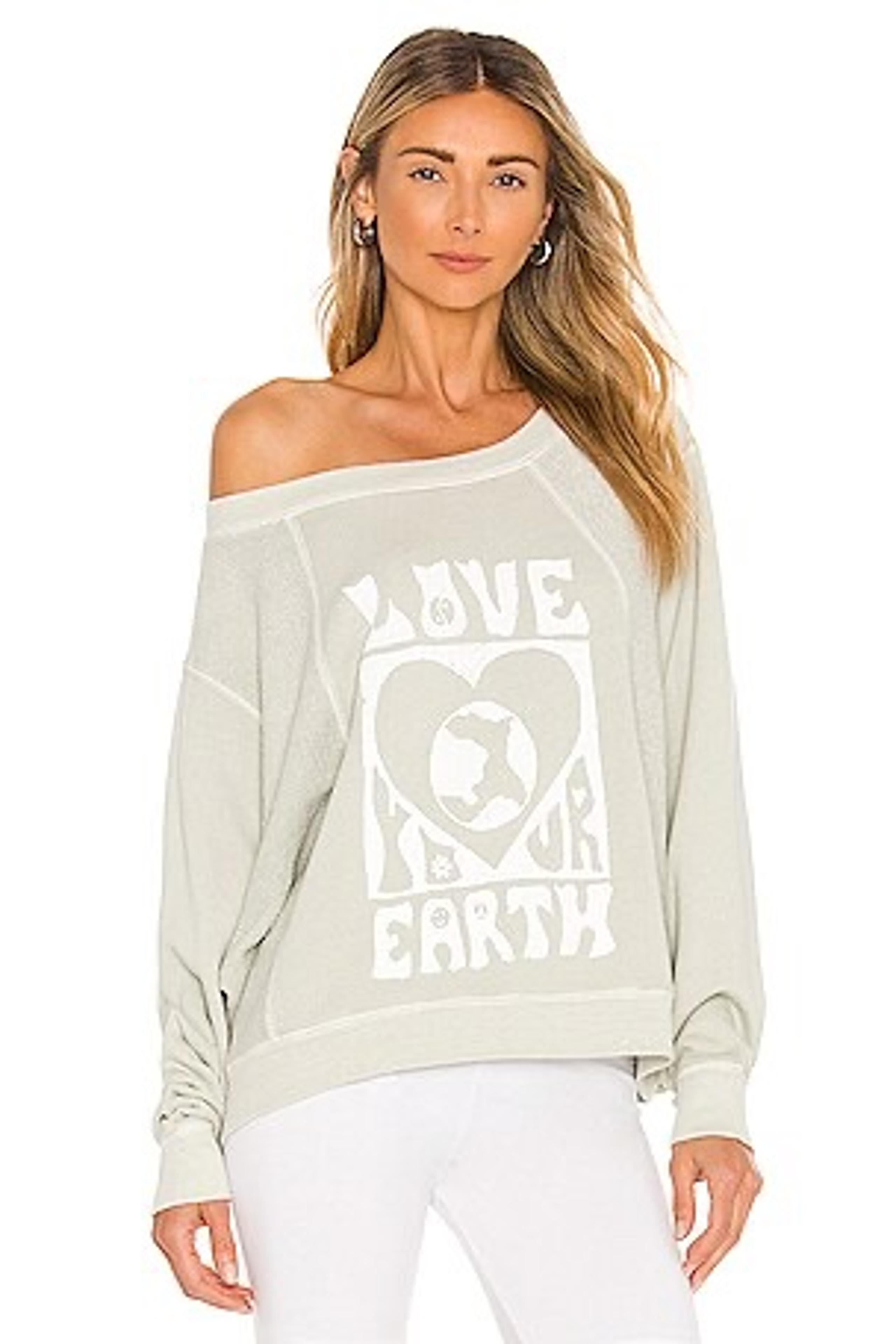 Free People We The Free Small “Love Your Earth” Terra Pullover Crewneck