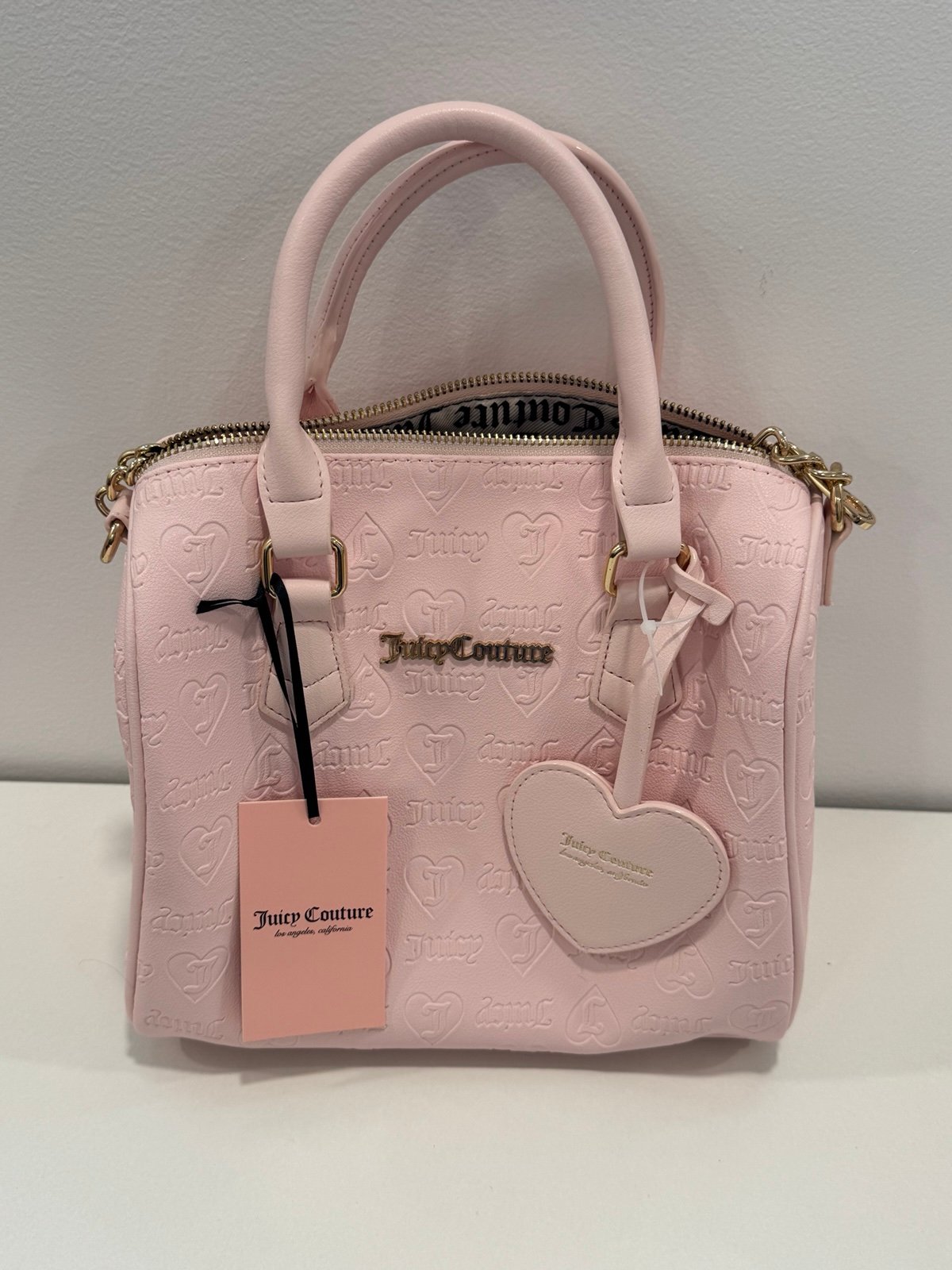 Juicy Couture Pink Bowler Purse Bag New With Tags Comes With Crossbody Strap