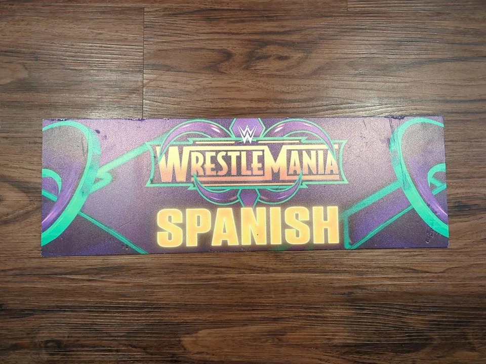 RARE WWE WrestleMania 34 Original Game Event Stadium Used Display Sign Wrestling
