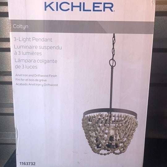 Kichler Coltyn 3-Light Anvil Iron Coastal Bowl Pendant Light 1163732