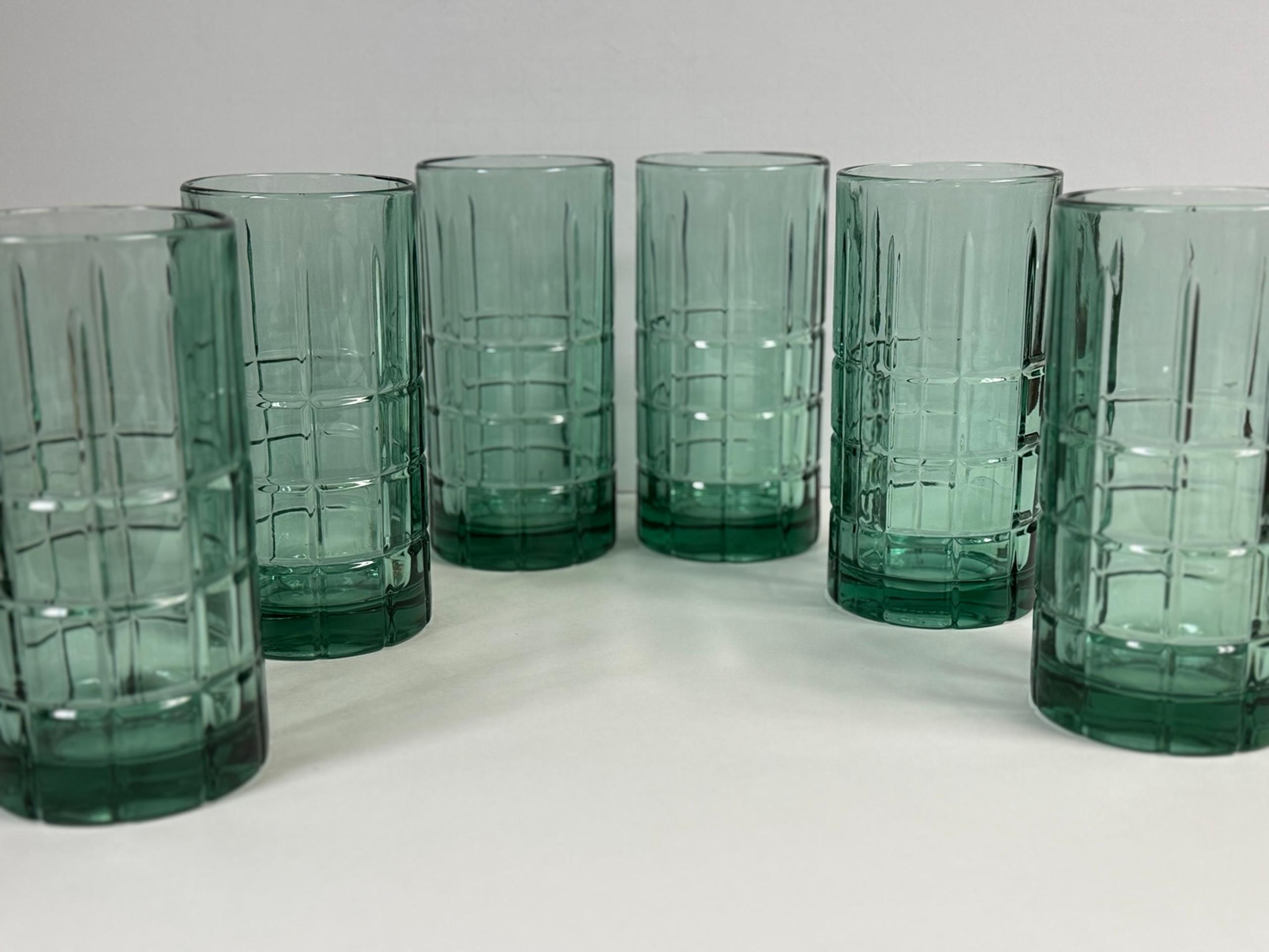 Teal Tartan Tumblers - 6 - Anchor Hocking