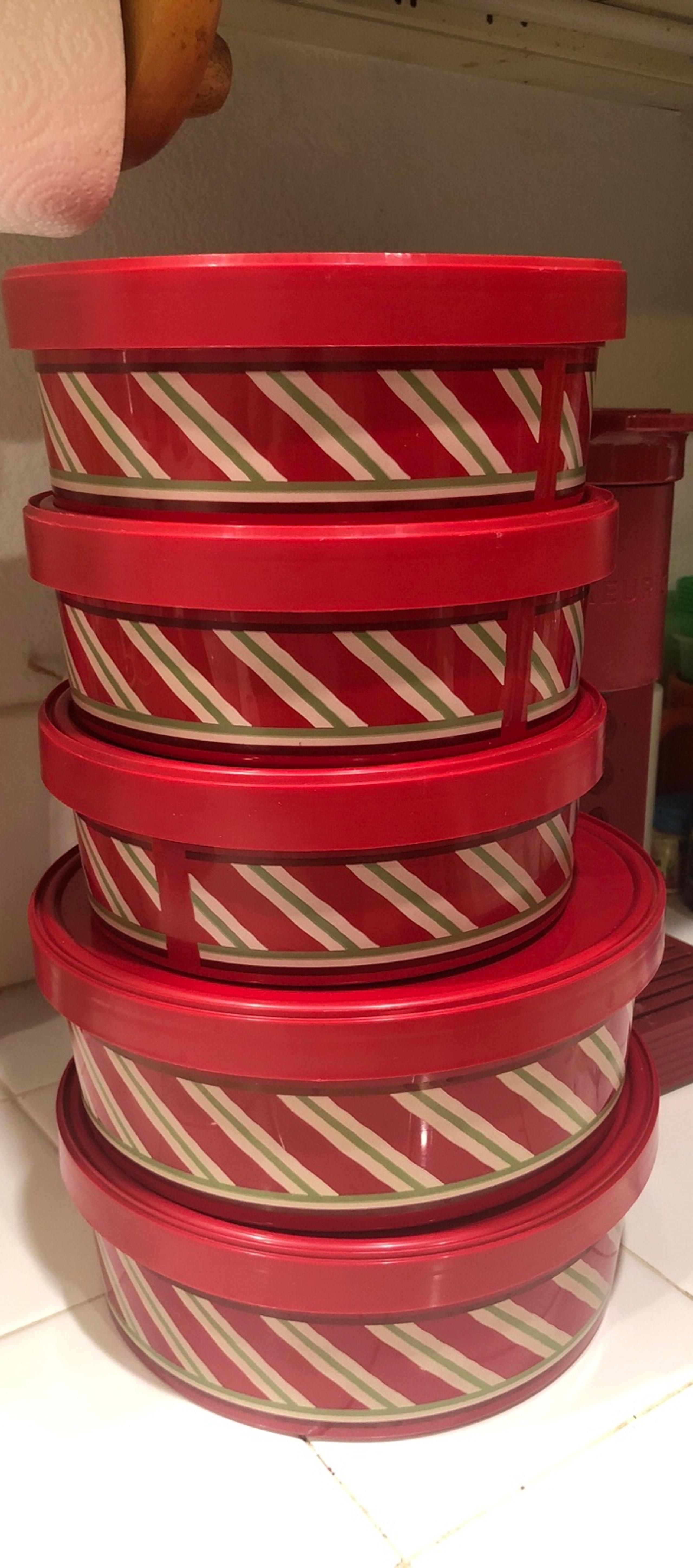 Christmas plastic storage round containers