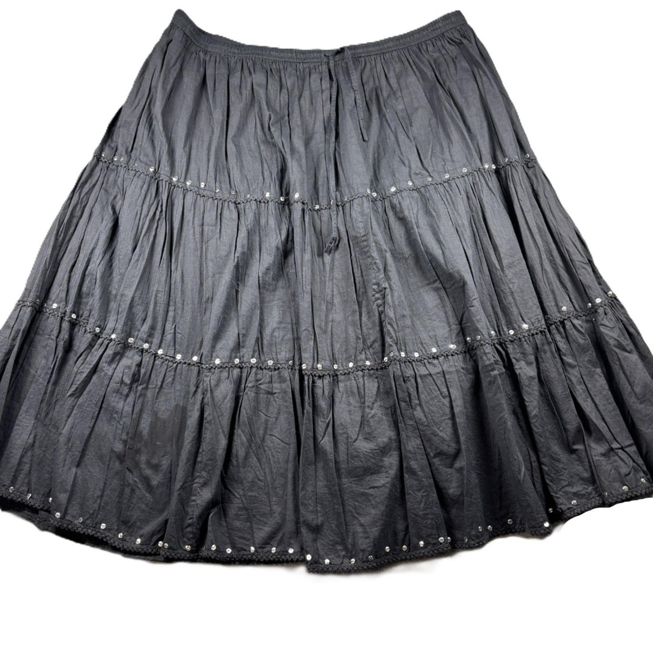 Jane Ashley Boho Broomstick Midi Skirt Vintage Tiered Bling Sequins Size 2X G270