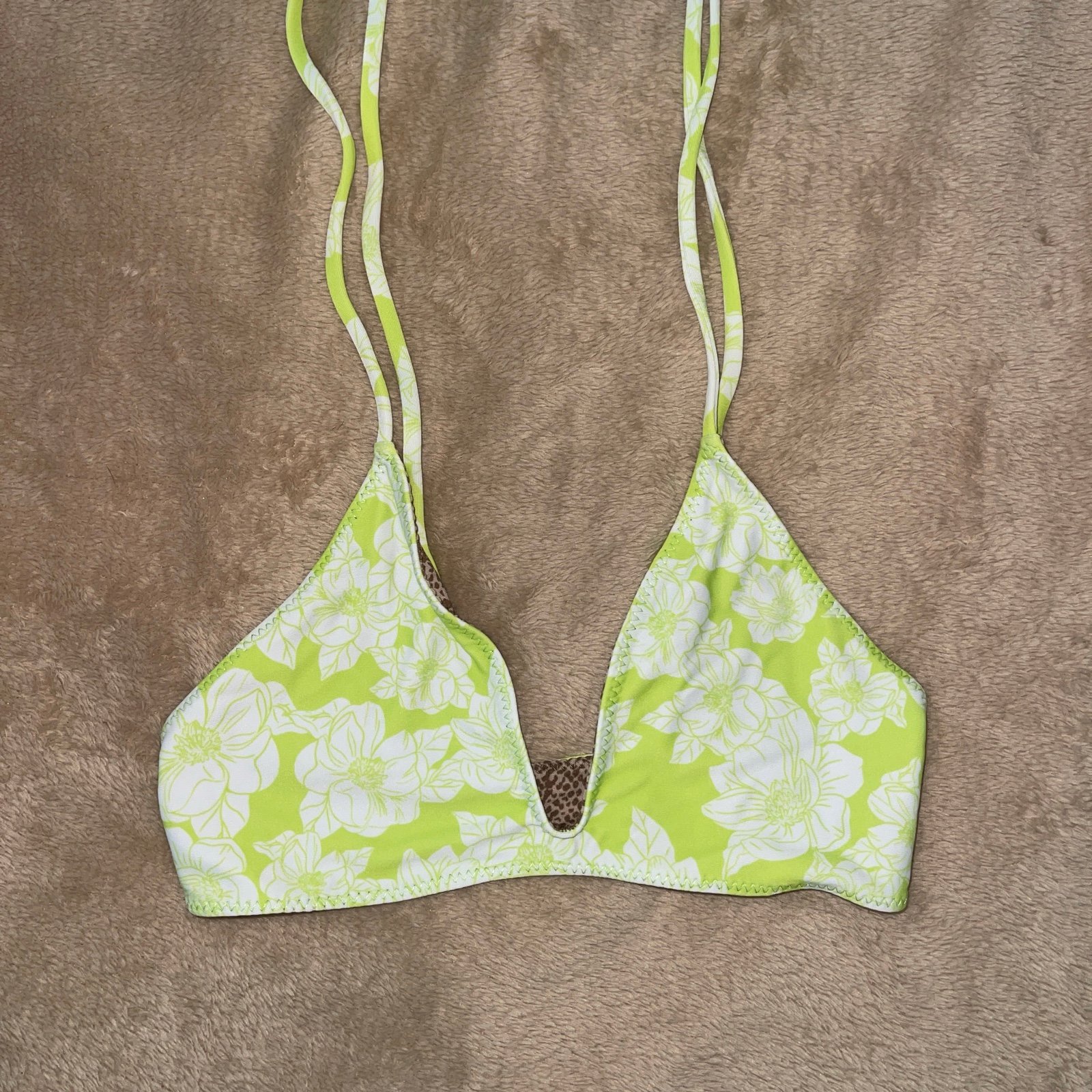 Acacia Swimwear Small Neon Magnolia Bikini Top