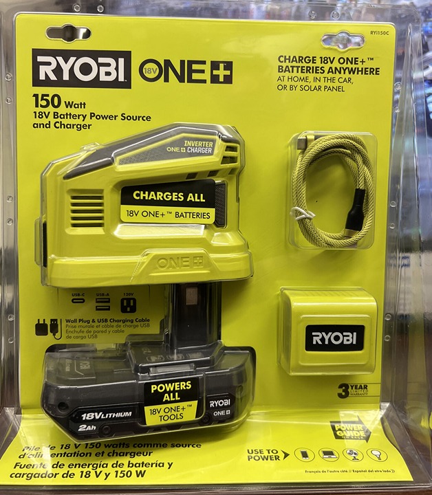 Ryobi 18V Li-Ion 150W Battery Power Source & Charger