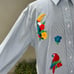 Vintage kitsch shirt blouse embroidered birds Sz Large by Mili Designs