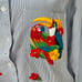 Vintage kitsch shirt blouse embroidered birds Sz Large by Mili Designs
