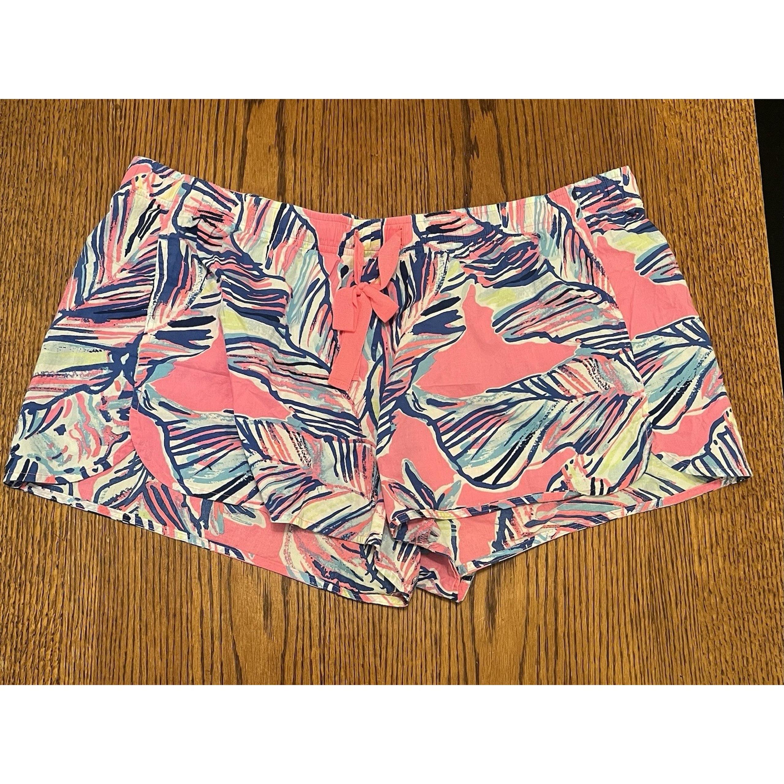 Lilly Pulitzer Tiki Pink Cabana Crazed PJ Sleep Shorts Size XL