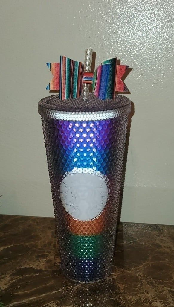 Starbucks Mexico piñata rainbow cold cup - detail