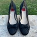 Oscar de la Renta Satin Bow Black heels