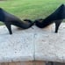 Oscar de la Renta Satin Bow Black heels