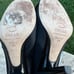 Oscar de la Renta Satin Bow Black heels