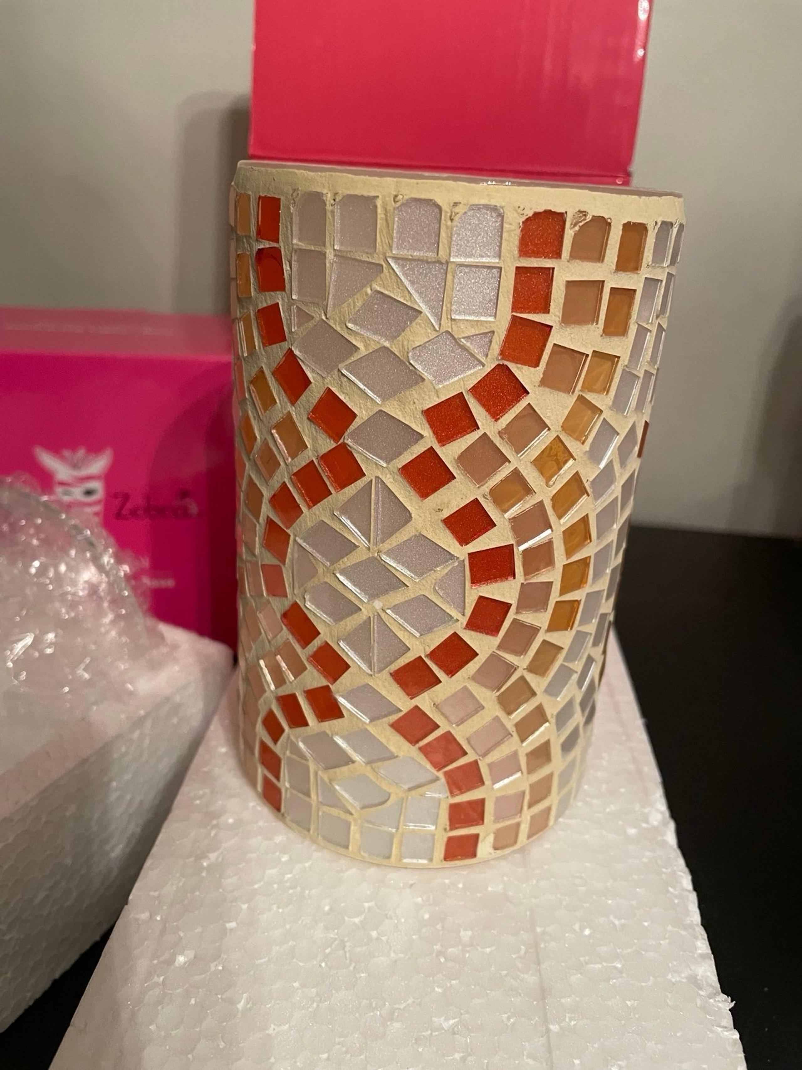 Pink Zebra Mosaic Simmering Light