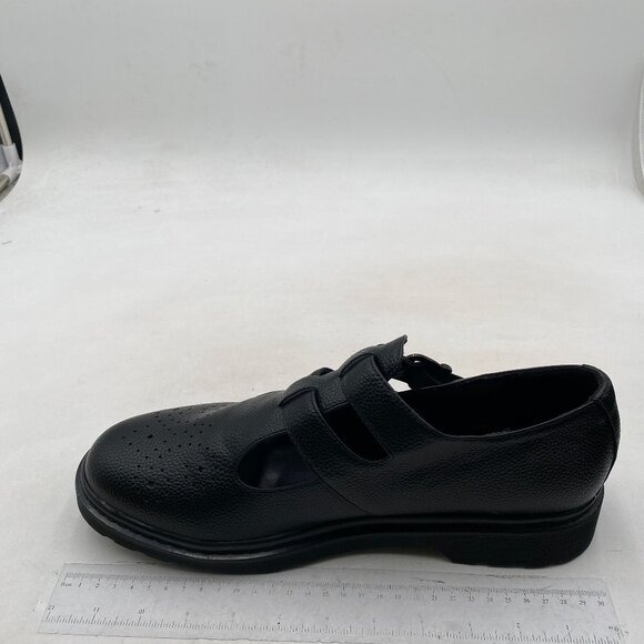 Oxford Shoes for Women Women's Oxford Shoe Round Toe Leather Flat Black Shoes