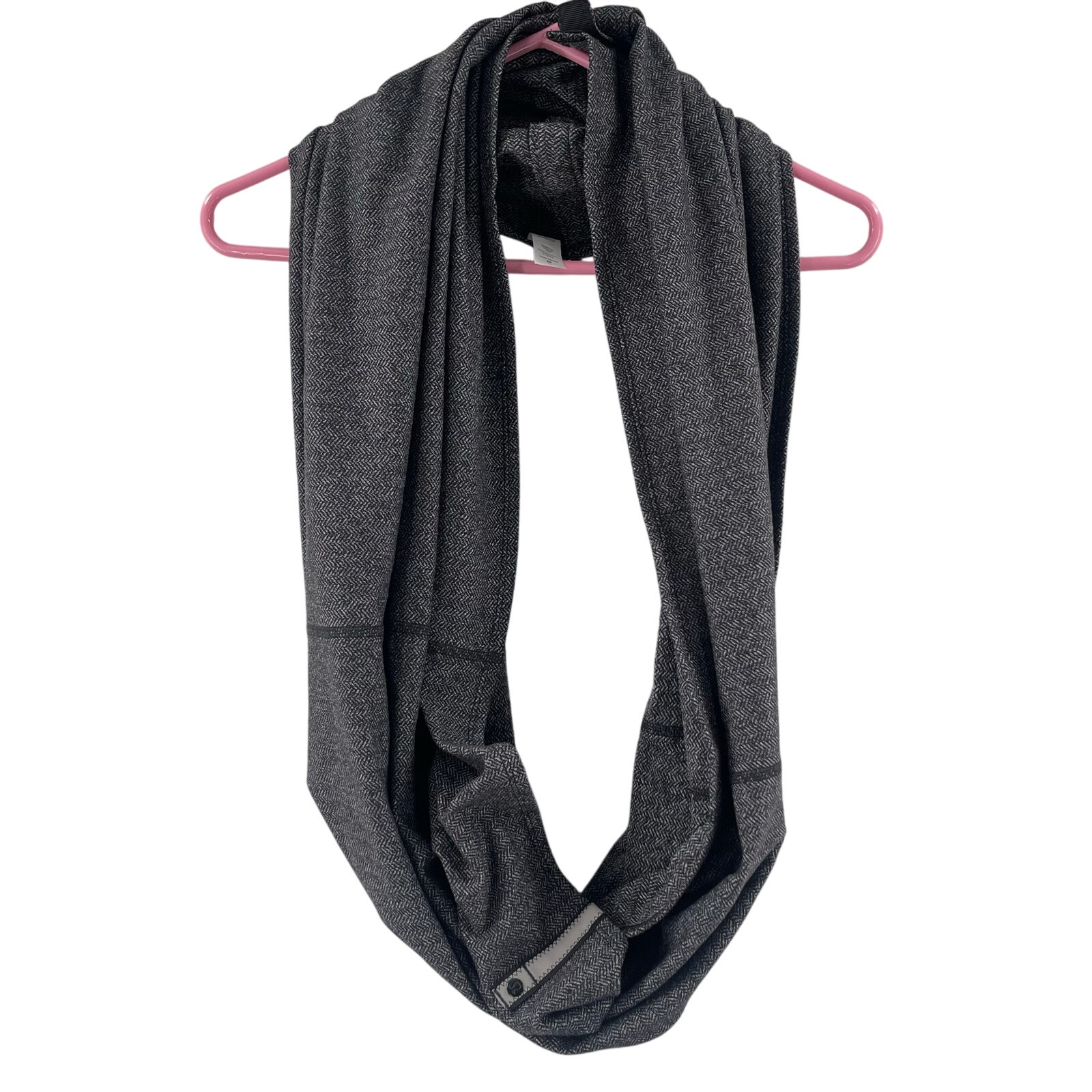 LULULEMON Vinyasa Scarf Wrap Buttons Multi-Way One Size Black Gray Stretch O/S
