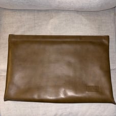 Vintage IBM Brown Leather Hinged Document Holder Case 16”x 12”